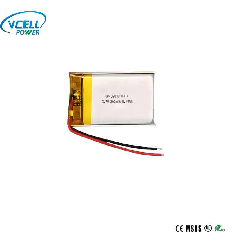 3.7V 200mAh 402030 Bateri Polimer Li yang boleh dicas semula