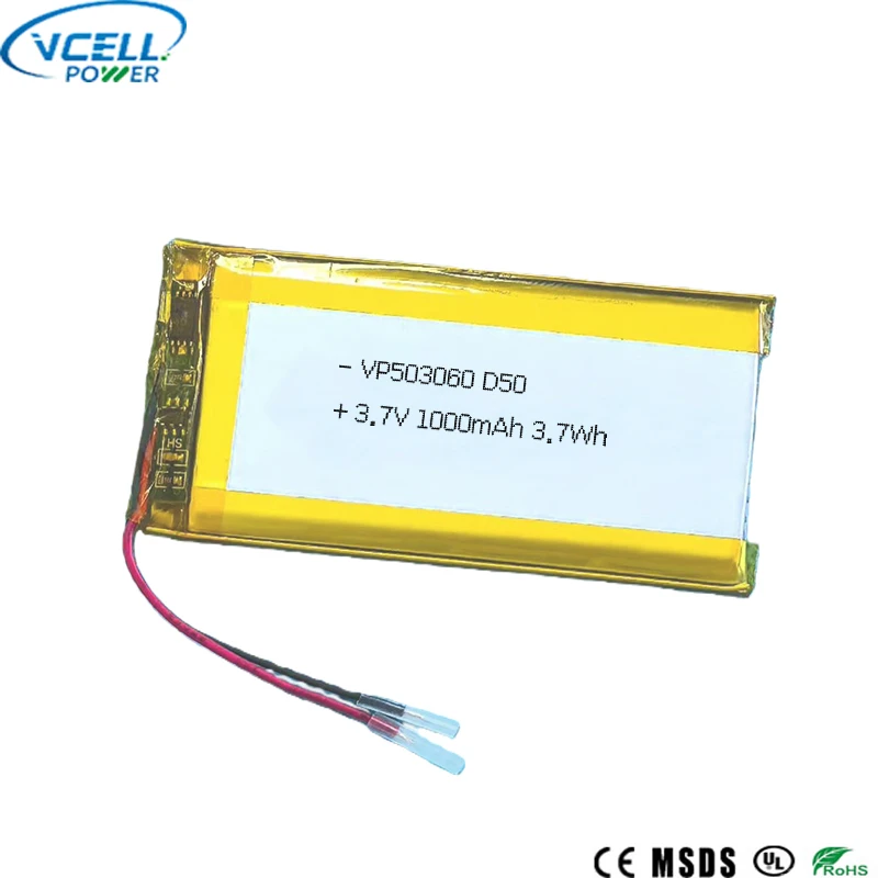 503060 3.7V 1000mAh 3.7Wh Bateri Polimer Litium
