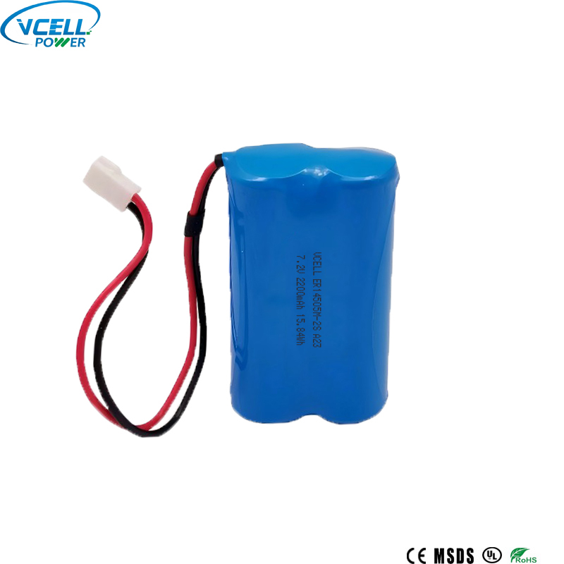 7.2V 2200mAh ER14505-2S Pek bateri utama lithium